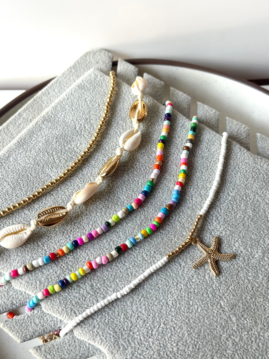 Stackable Seed Bead & Cowrie Chain