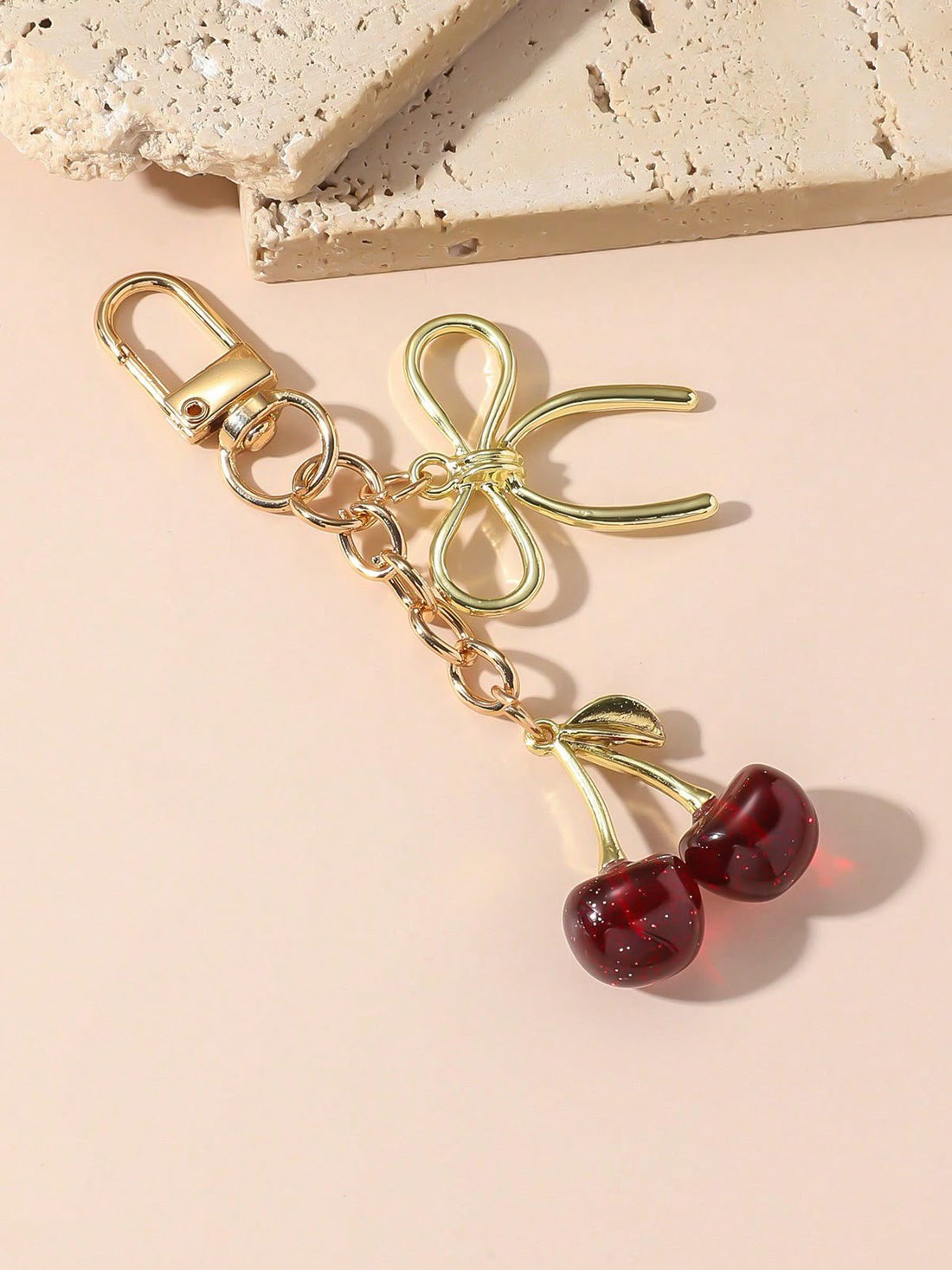 Cherry Bow Bag Charm